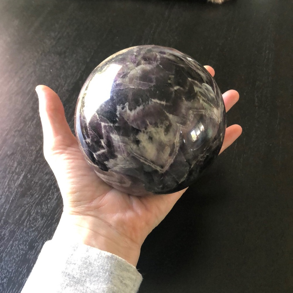 Large Chevron Amethyst Sphere - image 8